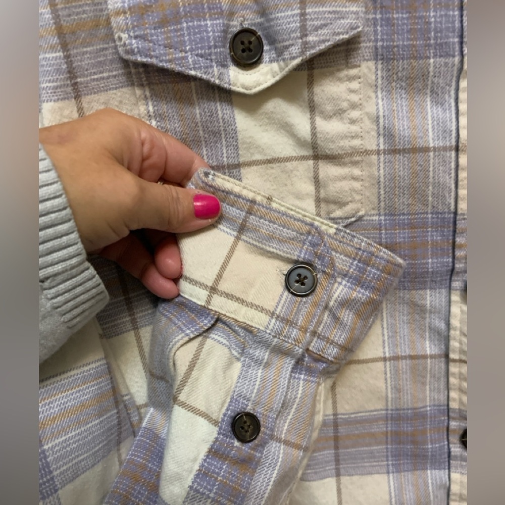 Tilley Organic Cotton Plaid Fleece Shirt Jacke - Picture 5 of 8